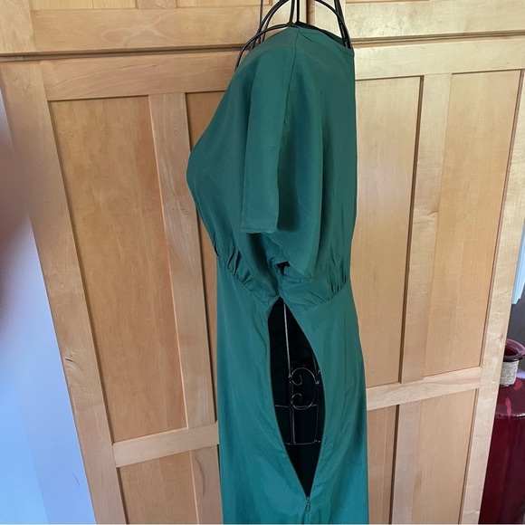 ModCloth Hunter green deep V neck short sleeve maxi Dress size XS - Picture 8 of 14